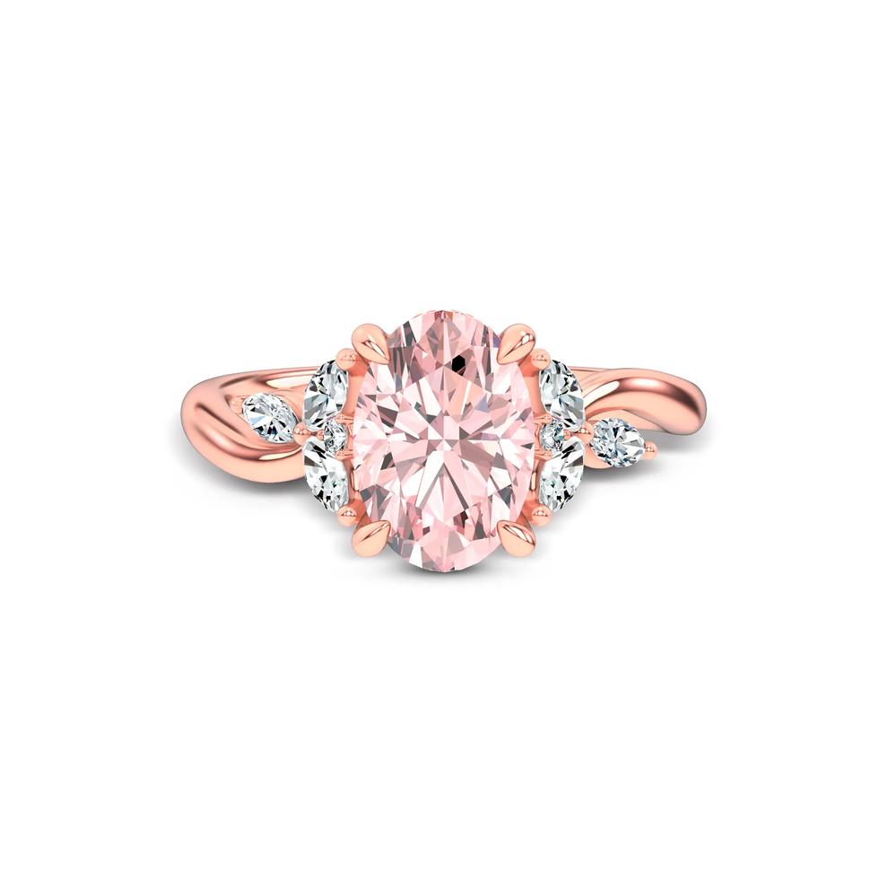Lab Grown Diamond Pink Oval Engagement Ring in 14K Rose Gold (2 1/2 ct. tw.) – Image 1 of 4