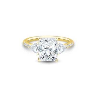 Lab Grown Diamond Radiant-Cut Engagement Ring in 14K Gold
