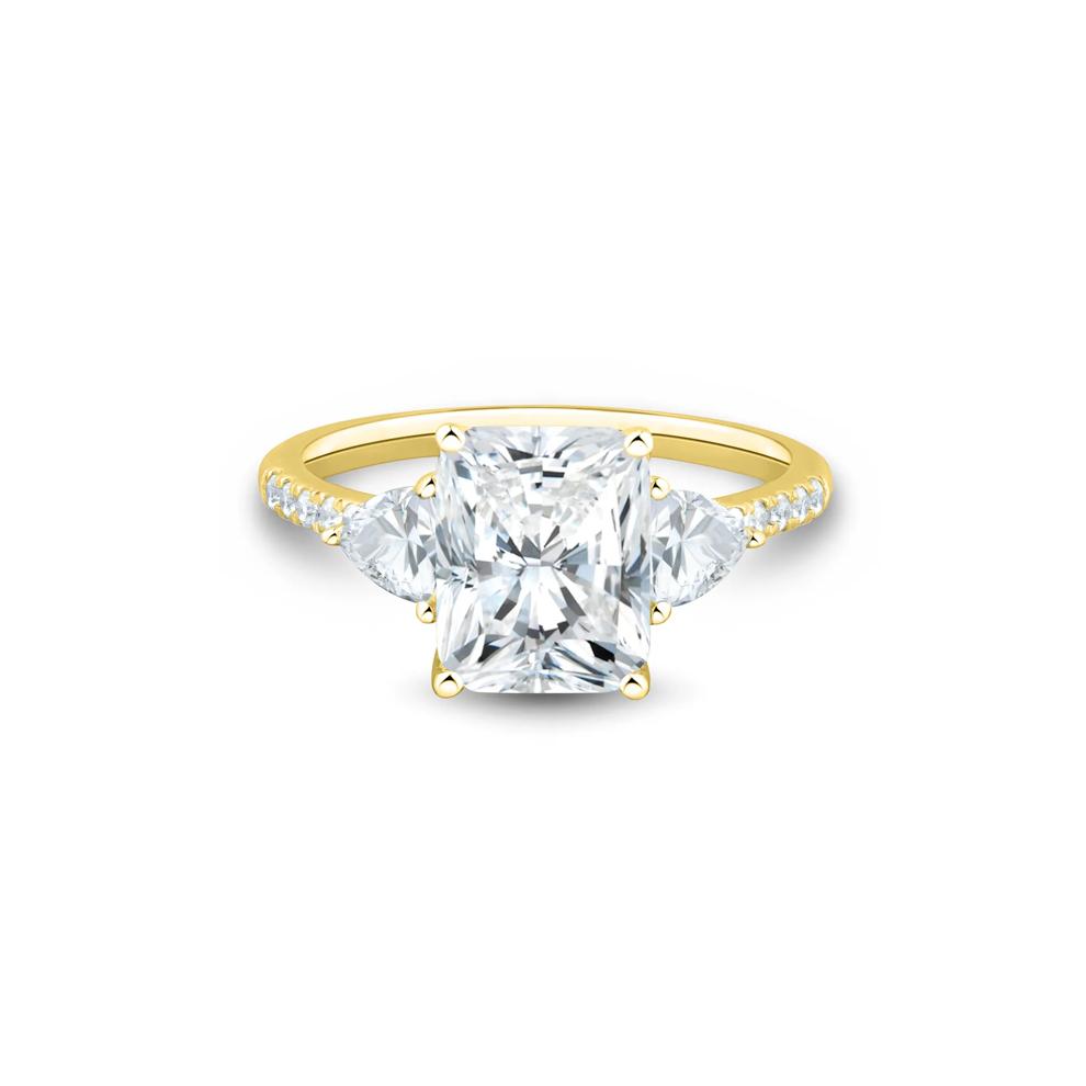 Lab Grown Diamond Radiant-Cut Engagement Ring in 14K Yellow Gold (3 1/2 ct. tw.) – Image 1 of 3