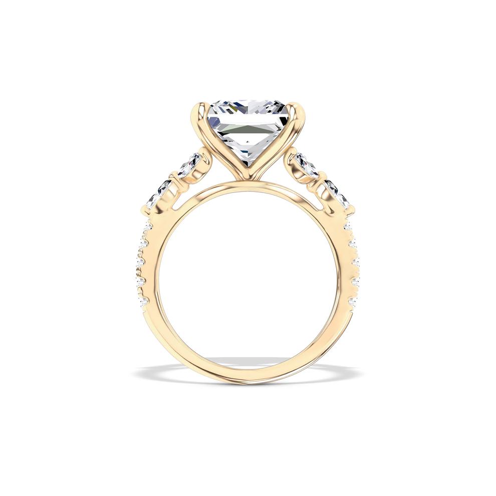 Lab Grown Diamond Princess-Cut Center Engagement Ring in 14K Yellow Gold (4 1/2 ct. tw.) – Image 2 of 4