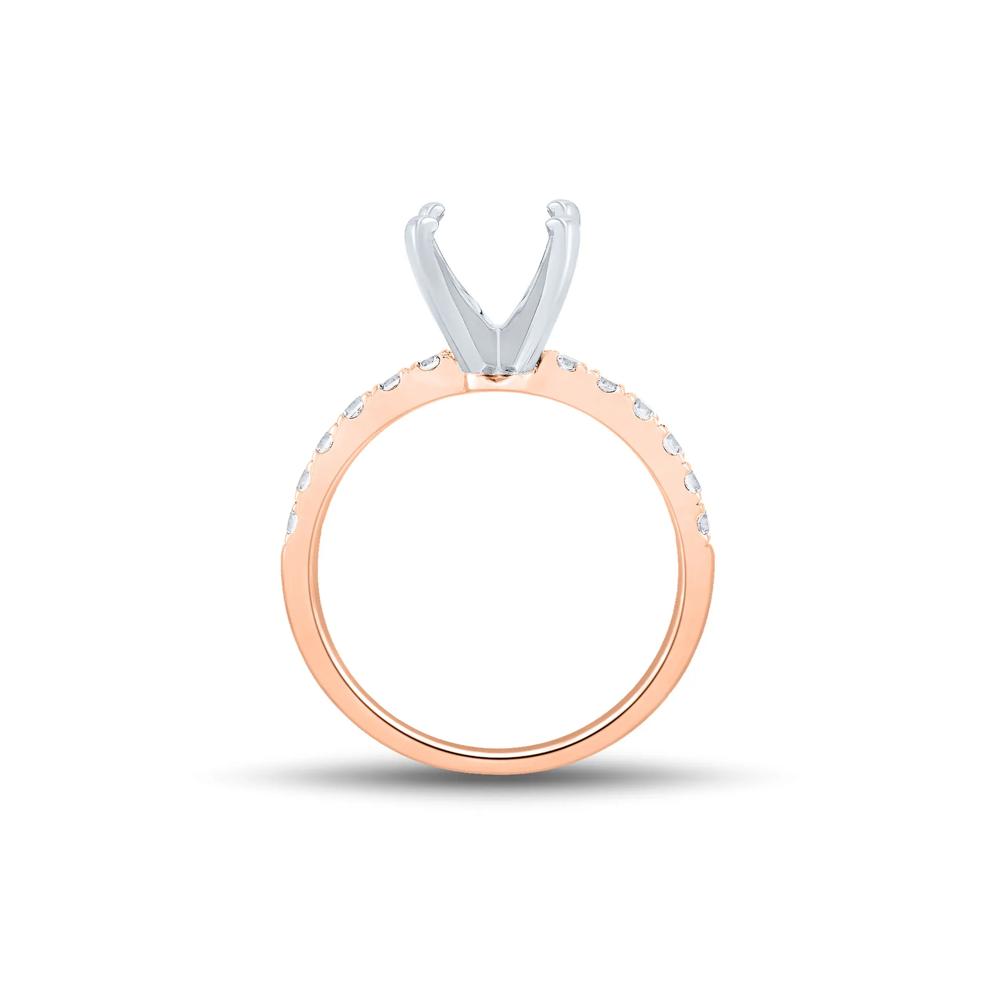 Lab Grown Diamond Semi-Mount Engagement Ring in 14K Rose and White Gold (1/3 ct. tw.) (Setting Only) – Image 4 of 6