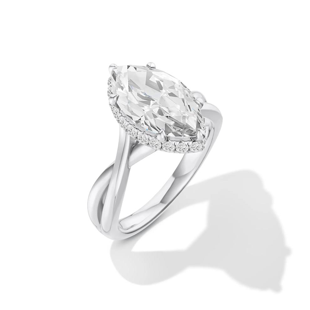 Ruby Lab Grown Diamond Marquise Center Engagement Ring in Platinum (3 1/4 ct. tw.) – Image 4 of 4