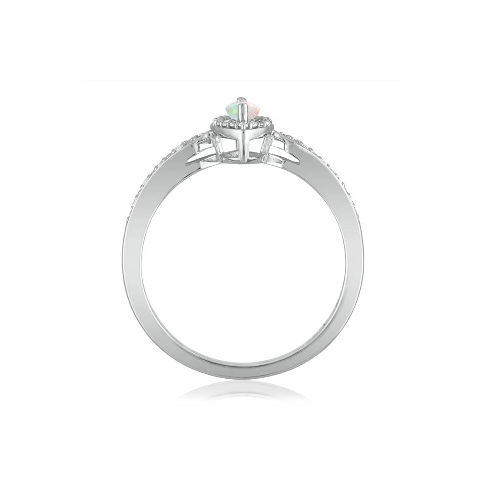 Opal and Diamond Ring in 14K White Gold (1/10 ct. tw.) – Image 2 of 3