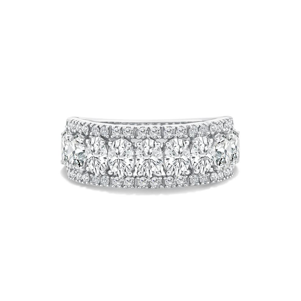 Lab Grown Diamond Oval Multi-Row Anniversary Band in 10K White Gold (2 ct. tw.) – Image 1 of 4