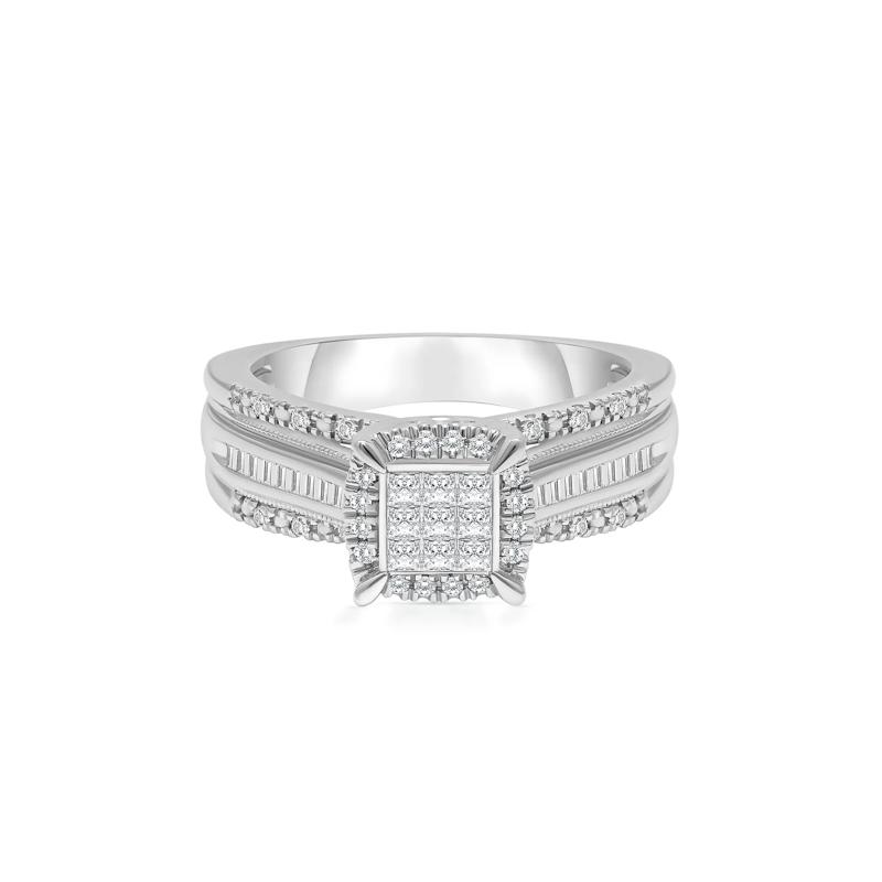 Diamond Composite Engagement Ring in 10K White Gold &#40;1/2 ct. tw.&#41; – Image 1 of 3