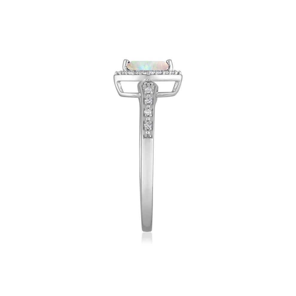 Opal and Diamond Ring in 14K White Gold (1/10 ct. tw.) – Image 3 of 3