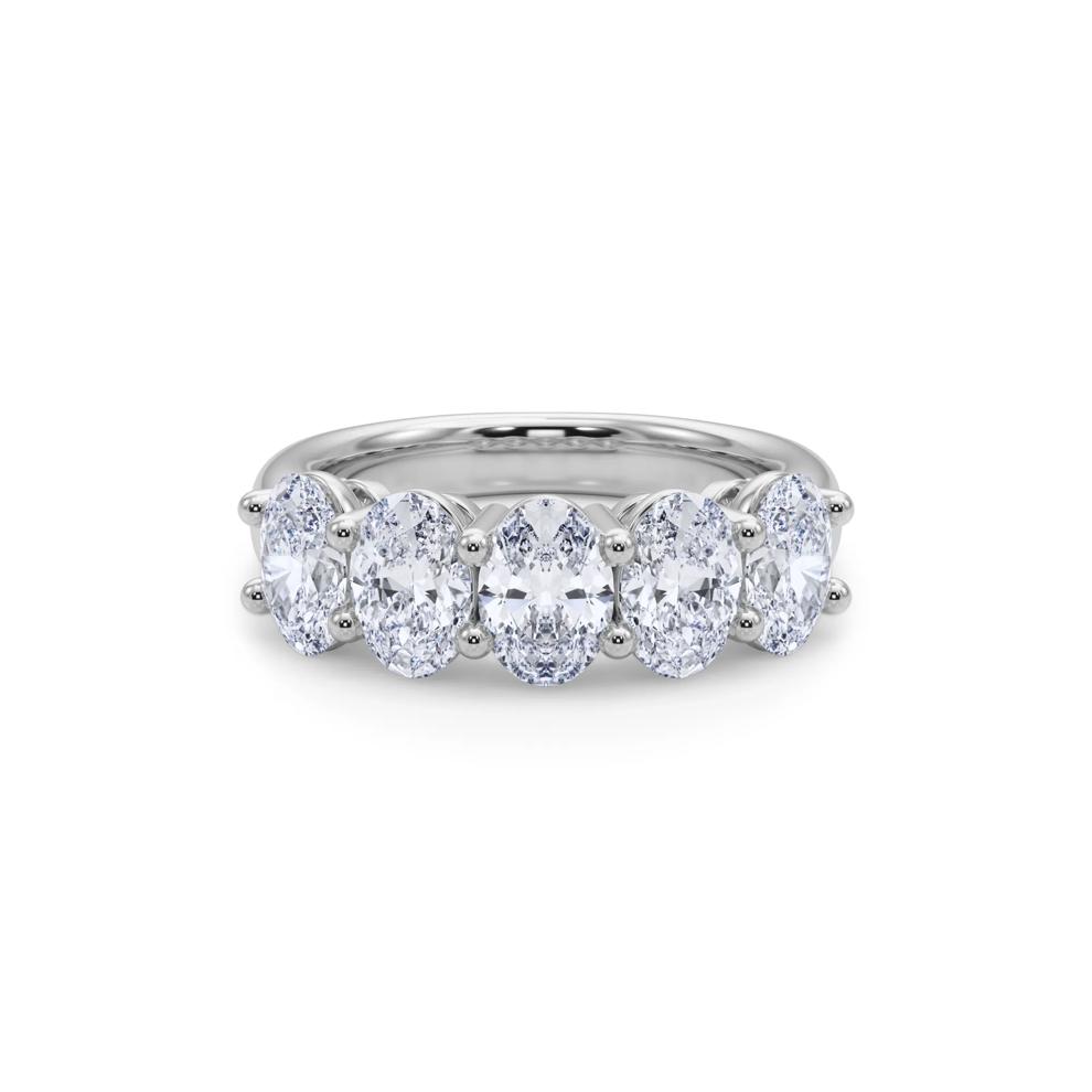 Lab Grown Diamond Five-Stone Anniversary Band in 14K White Gold (3 ct. tw.) – Image 5 of 5