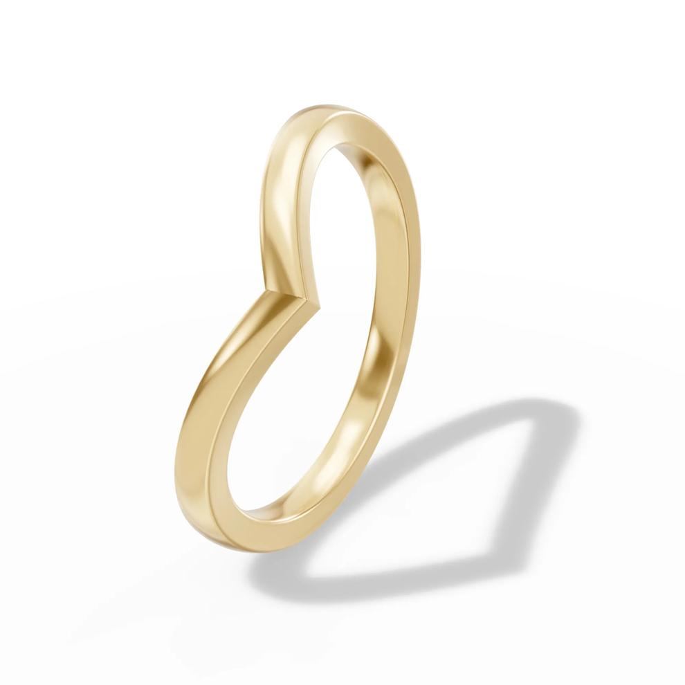 Chevron Band in 14K Yellow Gold – Image 4 of 4