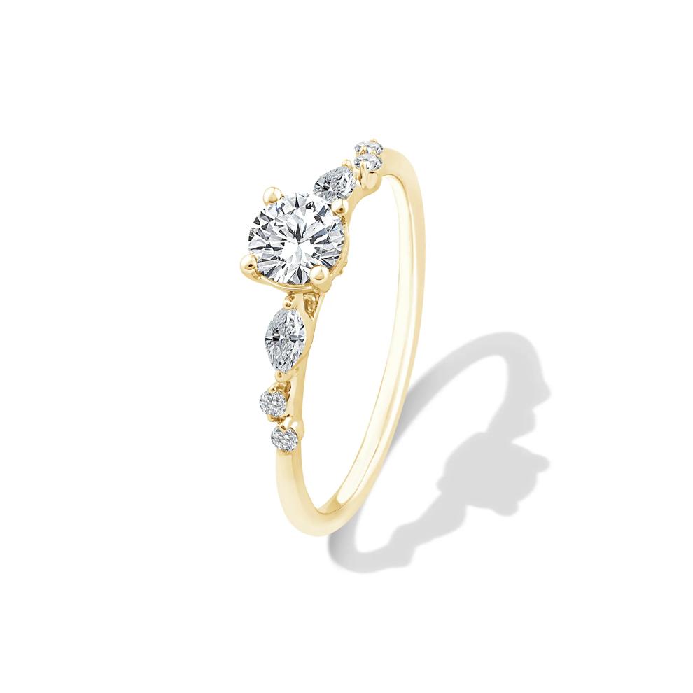 Diamond Round Center Engagement Ring in 10K Yellow Gold (5/8 ct. tw.) – Image 4 of 4