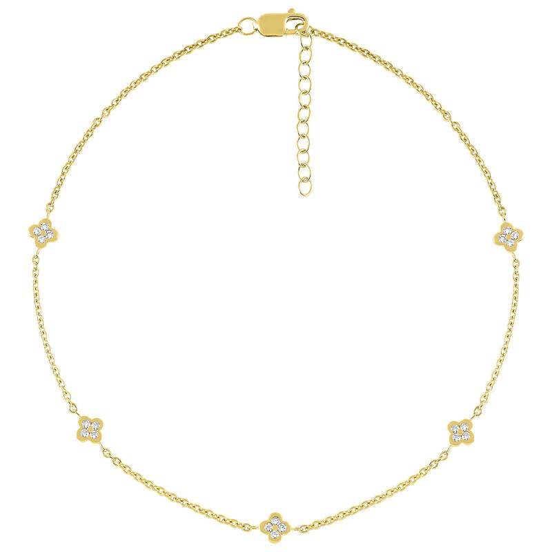 Diamond Anklet in 10K Yellow Gold &#40;1/7 ct. tw.&#41; – Image 1 of 1