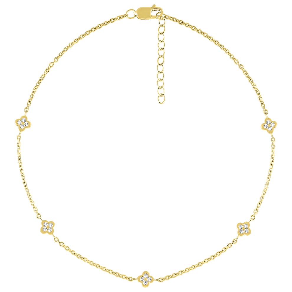 Diamond Anklet in 10K Yellow Gold (1/7 ct. tw.) – Image 1 of 1