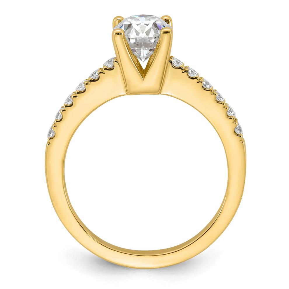 Lab-Created Moissanite Oval Ring in 10K Yellow Gold (1 4/5 ct. dew) – Image 2 of 3