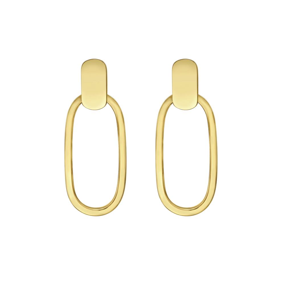 Paperclip Stud &amp; Earring Jacket Drop Earrings in 14K Yellow Gold – Image 3 of 3