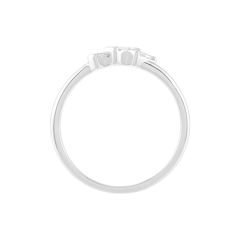 Lab-Created White Sapphire Three-Stone Stack Ring in Sterling Silver – Image 2 of 3