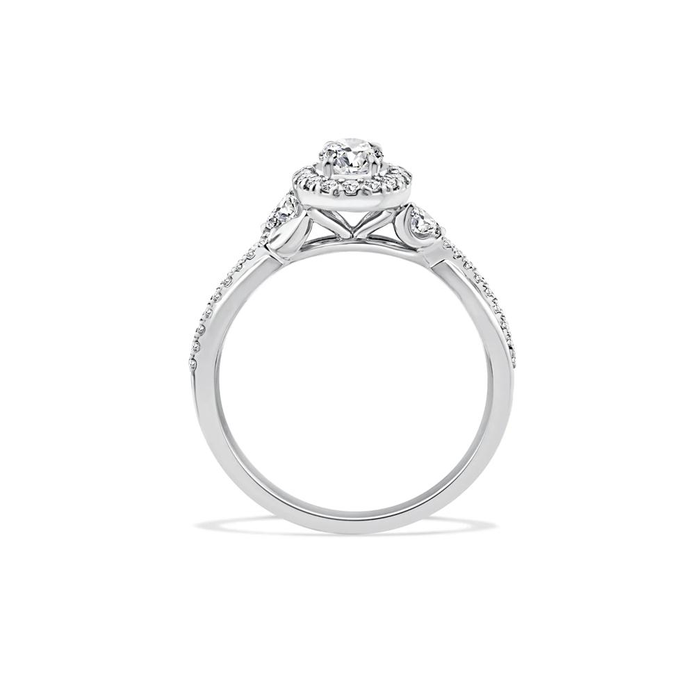 Diamond Oval Engagement Ring in 14K White Gold (5/8 ct. tw.) – Image 2 of 4