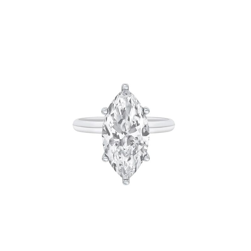 Lab Grown Diamond Marquise Solitaire Engagement Ring in Platinum &#40;5 ct.&#41; – Image 1 of 4