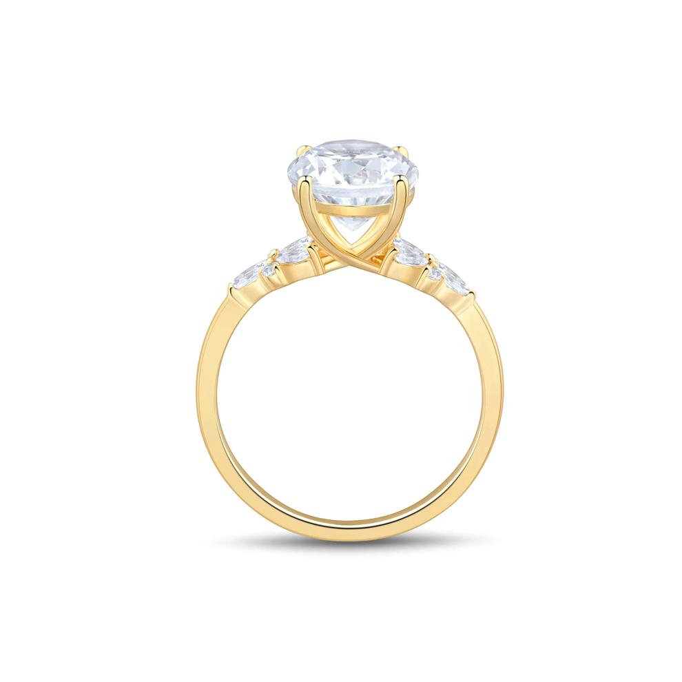 Lab Grown Diamond Oval Engagement Ring in 14K Yellow Gold (3 1/4 ct. tw.) – Image 2 of 3