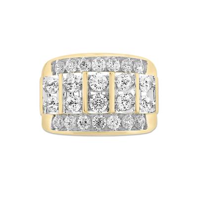 Men's Lab Grown Diamond Round Band in 10K Yellow Gold (3 ct. tw.)