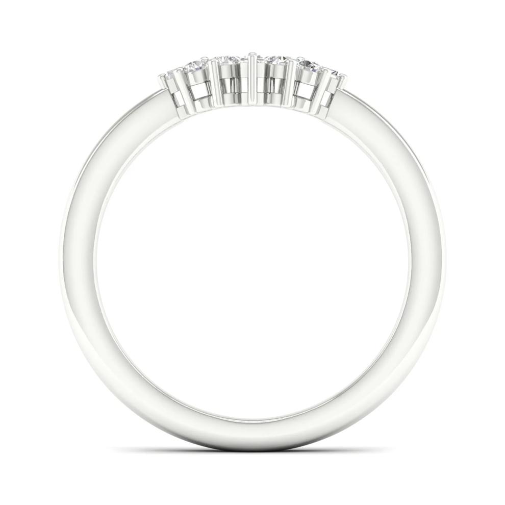 Round and Baguette Diamond Contour Band in 14K White Gold (1/7 ct. tw.) – Image 2 of 4