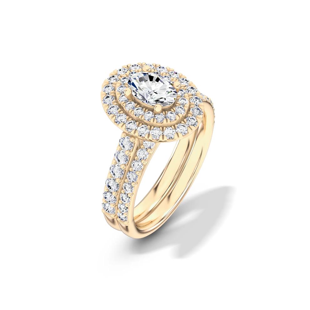 Lab Grown Diamond Double Halo Engagement Ring in 14K Yellow Gold (1 1/2 ct. tw.) – Image 4 of 4