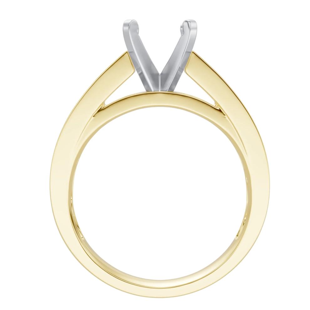 Wide Cathedral Semi-Mount Engagement Ring in 14K Gold, 6MM (Setting Only) – Image 4 of 6