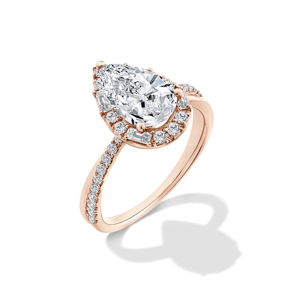Lab Grown Diamond Pear-Shaped Halo Engagement Ring in 14K Rose Gold (2 1/2 ct. tw.) – Image 4 of 4