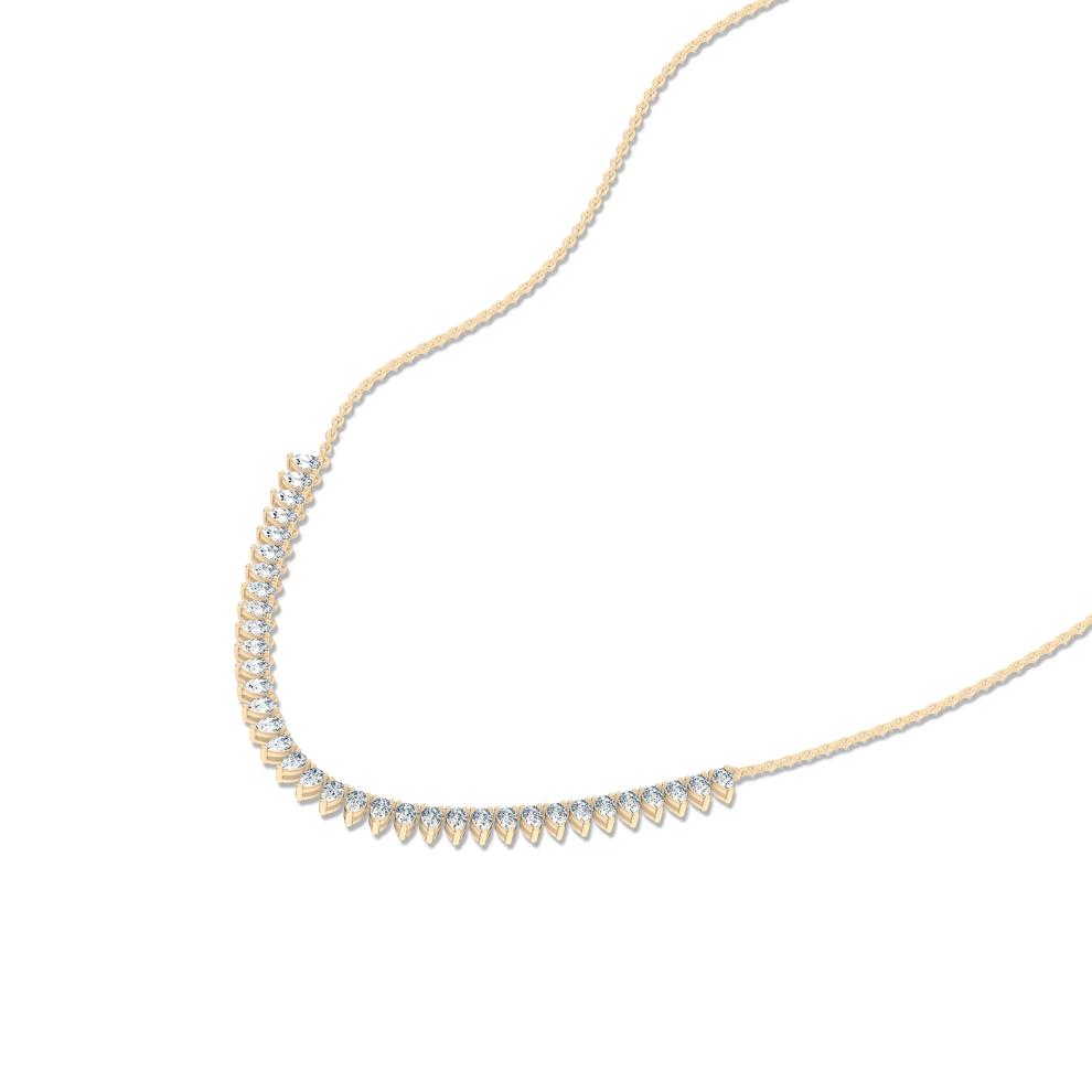 Lab Grown Diamond Pear-Shaped Frontal Necklace in 14K Yellow Gold (2 ct. tw.) – Image 4 of 4