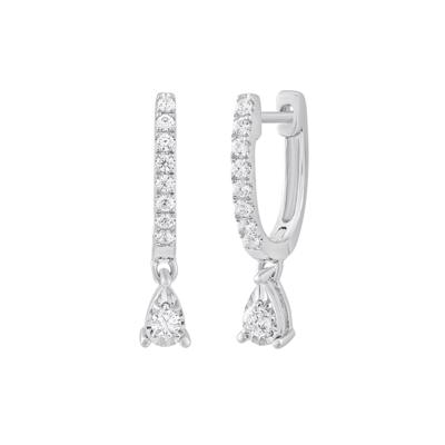Diamond Drop Earrings in 10K White Gold (1/4 ct. tw.)