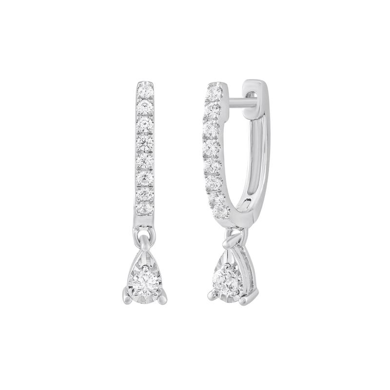 Diamond Drop Earrings in 10K White Gold &#40;1/4 ct. tw.&#41; – Image 1 of 1