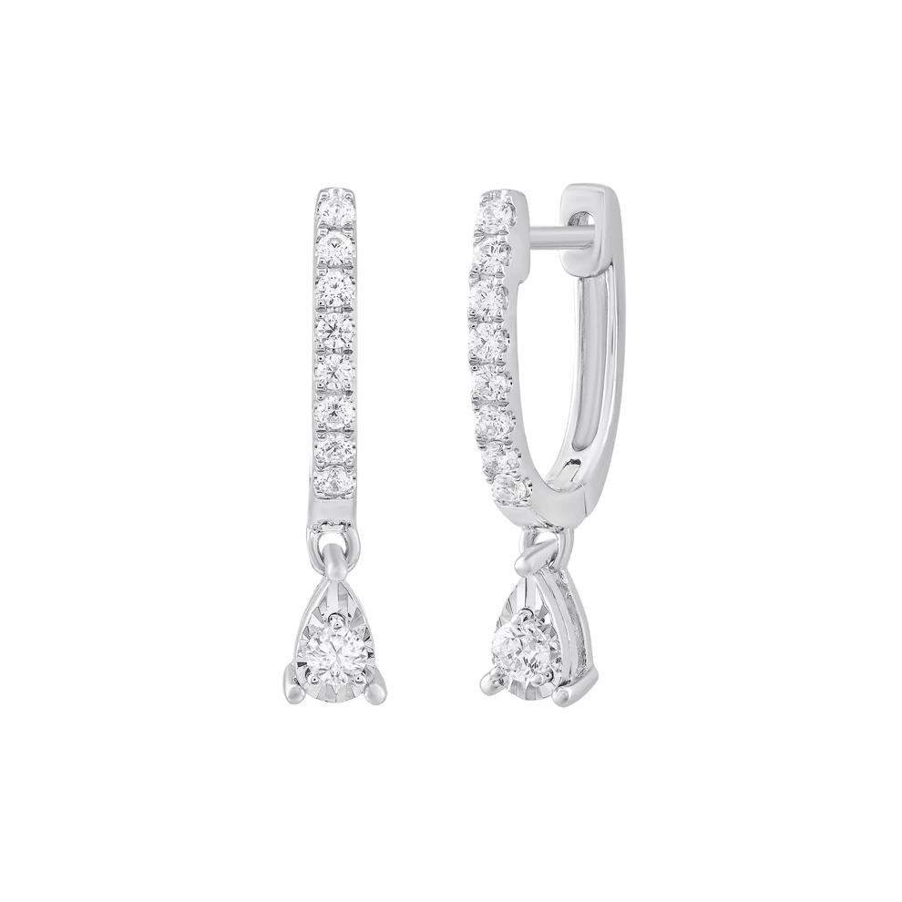 Diamond Drop Earrings in 10K White Gold (1/4 ct. tw.) – Image 1 of 1