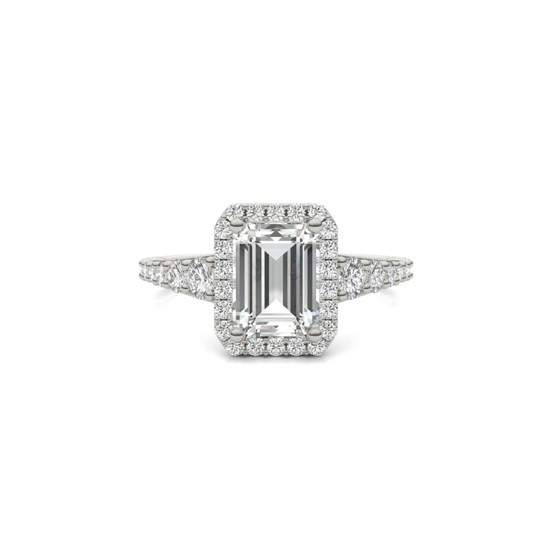 Lab-Created Moissanite Engagement Ring in 14K White Gold – Image 1 of 5