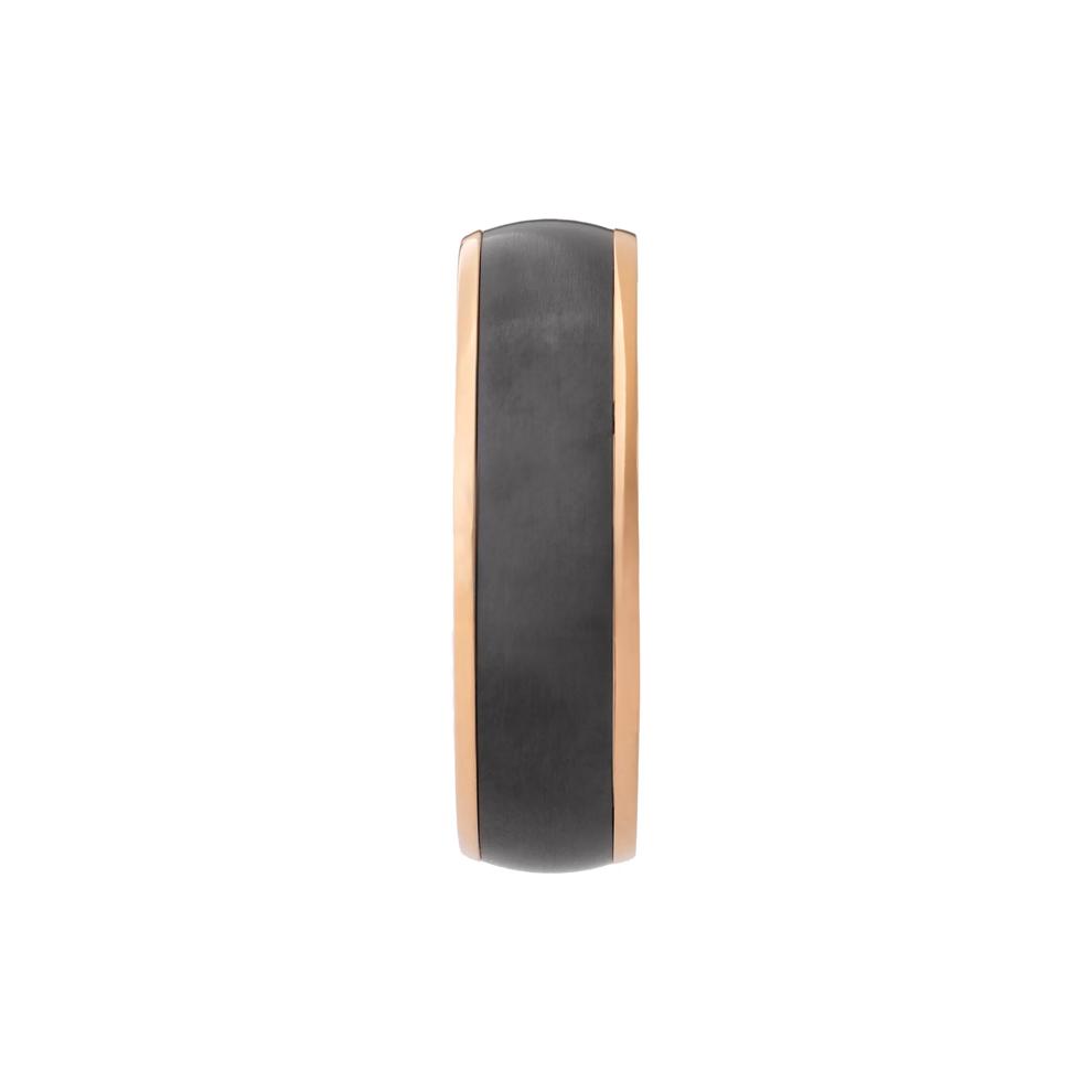 Men&rsquo;s Black Zirconium Wedding Band in 14K Rose Gold, 7MM  – Image 3 of 3