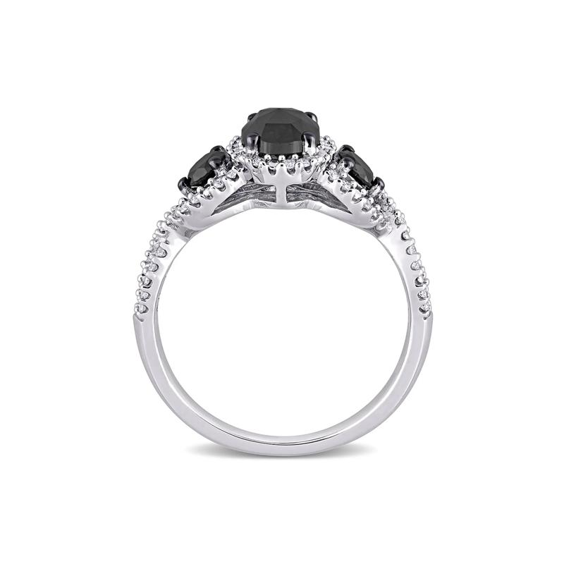 1 1/3 ct. tw. Black &amp; White Diamond Ring in 14K White Gold – Image 2 of 6