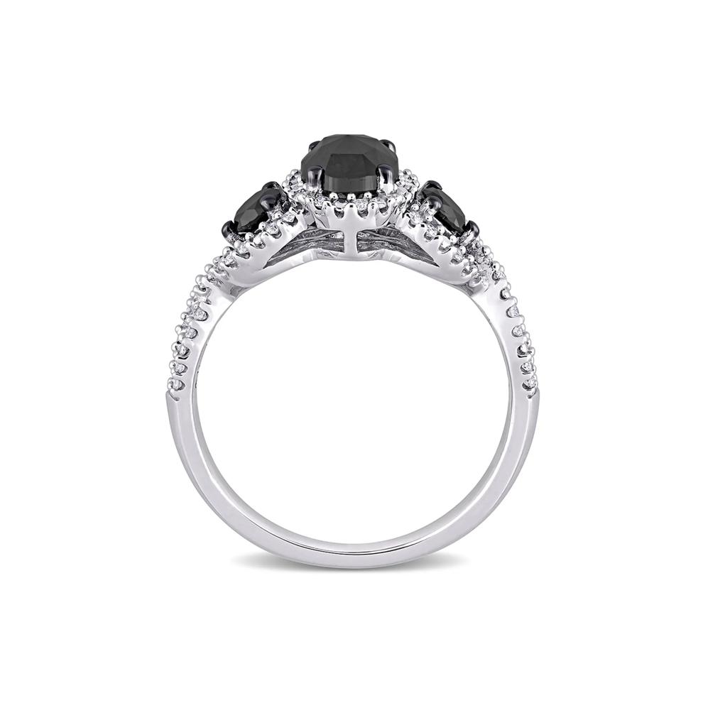 1 1/3 ct. tw. Black &amp; White Diamond Ring in 14K White Gold – Image 2 of 6