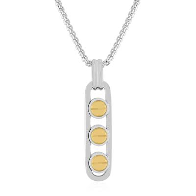 Men's Rivet Stick Pendant in Sterling Silver and Vermeil