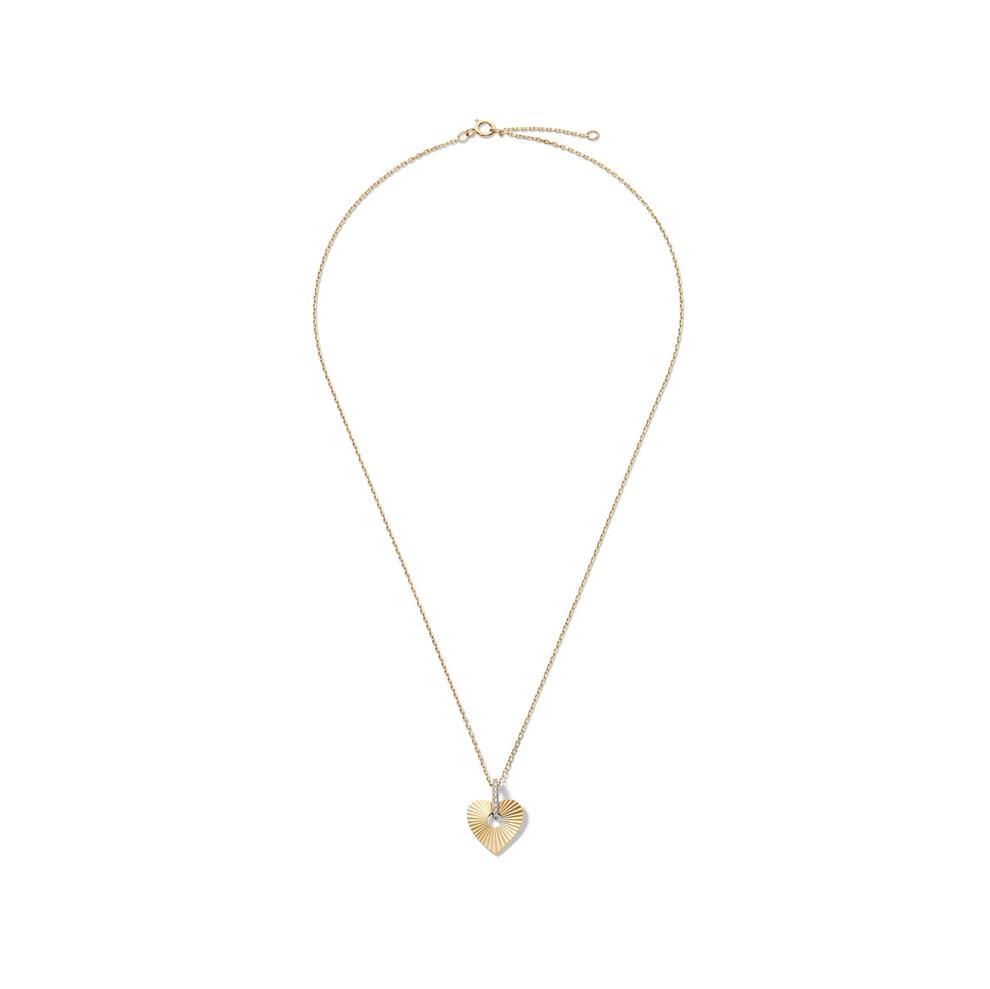 Diamond Heart Pendant in 10K Yellow Gold (1/10 ct. tw.) – Image 2 of 4