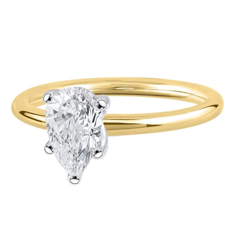 Lab Grown Diamond Pear-Shaped Solitaire Engagement Ring in 14K Yellow Gold (1 ct.) – Image 4 of 4