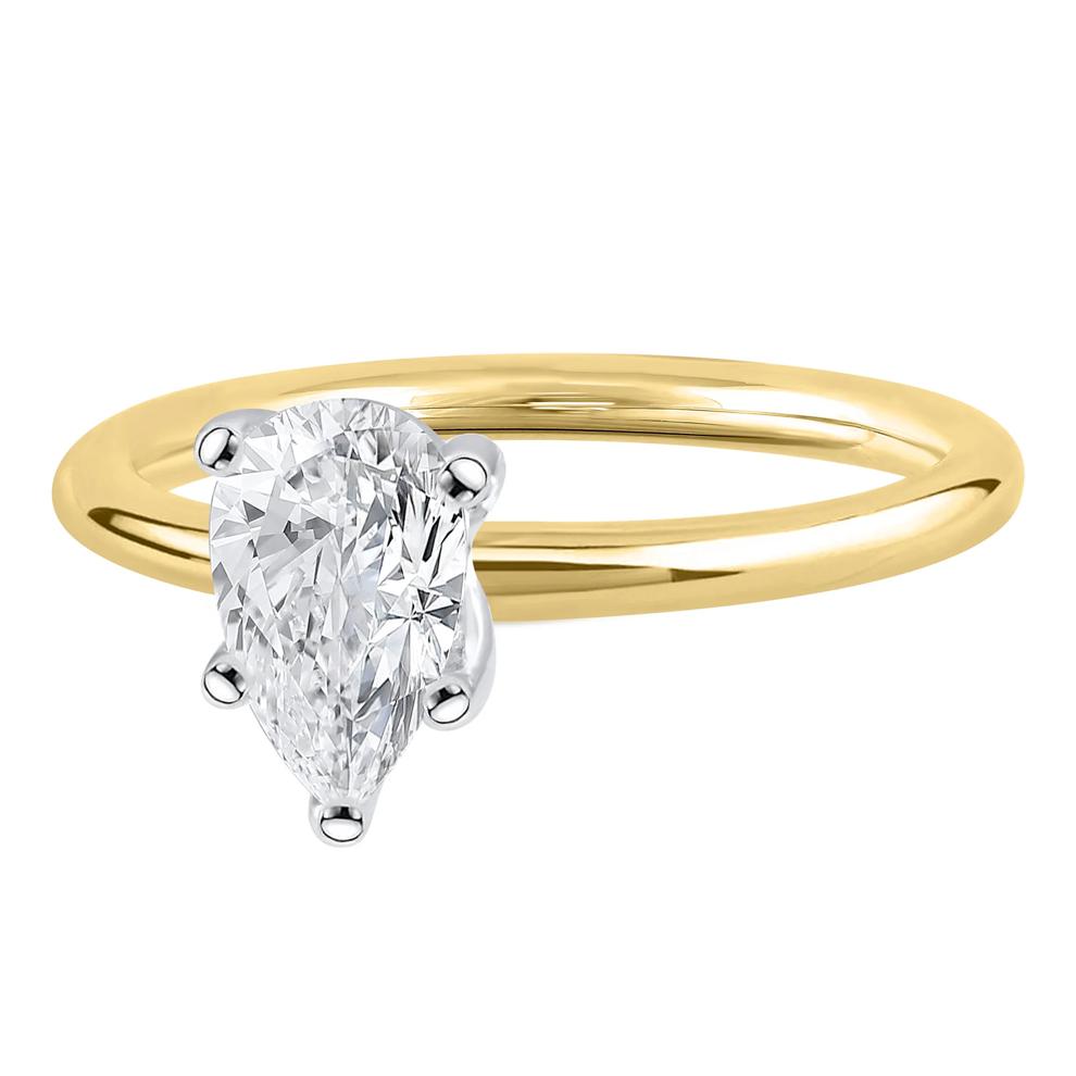 Lab Grown Diamond Pear-Shaped Solitaire Engagement Ring in 14K Yellow Gold (1 ct.) – Image 4 of 5