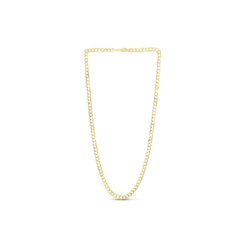 Men&#39;s Diamond-Cut Curb Chain Necklace in 10K Yellow Gold, 22&quot;  – Image 2 of 5