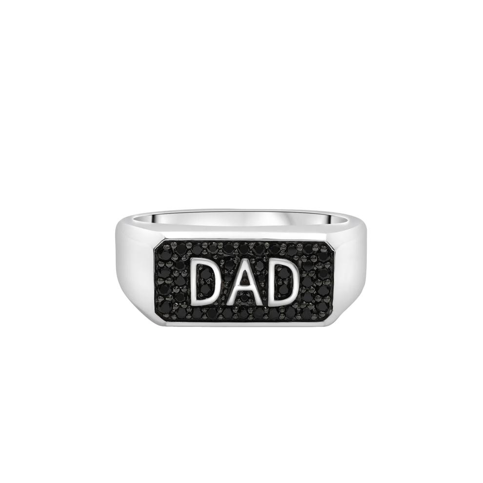 Men's Black Diamond Dad Ring in Sterling Silver (1/3 ct. tw.) – Image 1 of 5