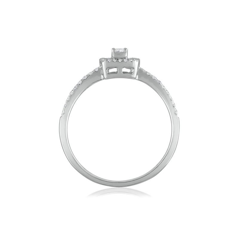Round and Baguette Diamond Promise Ring in 14K White Gold &#40;1/4 ct. tw.&#41; – Image 2 of 3