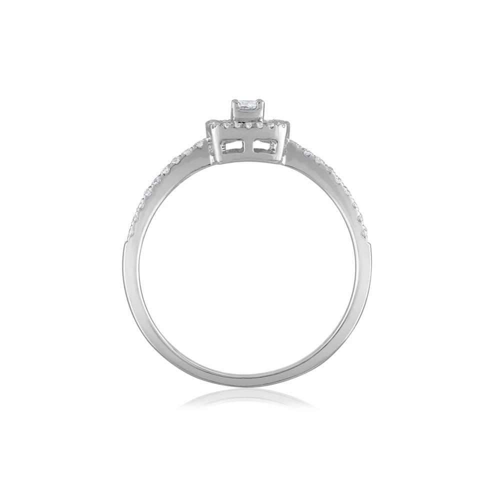 Round and Baguette Diamond Promise Ring in 14K White Gold (1/4 ct. tw.) – Image 2 of 3