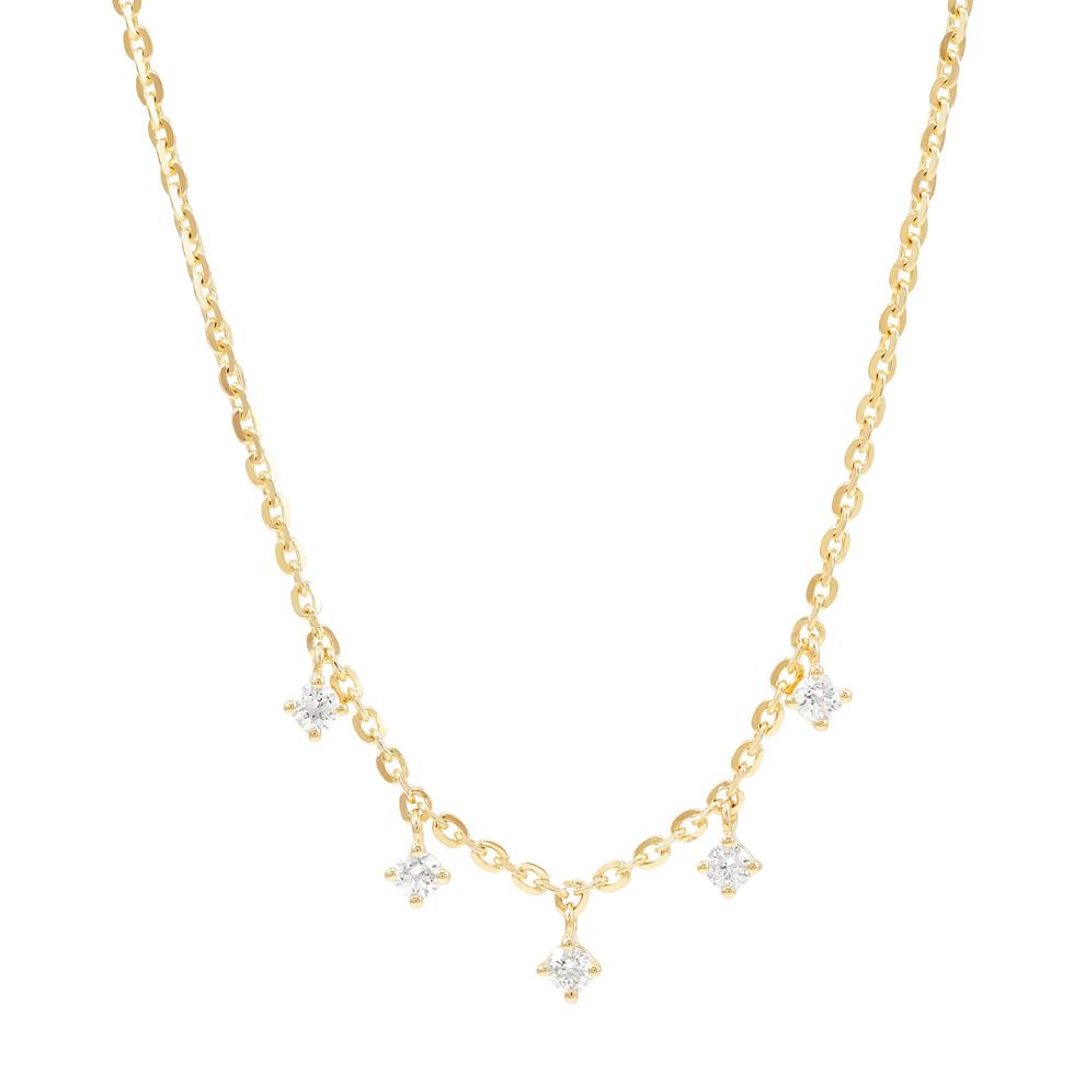 Lab Grown Diamond Dangle Necklace in Vermeil (1/4 ct. tw.) – Image 1 of 2