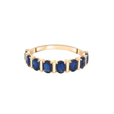 Gemstone Faux-Channel Band in 10K Gold