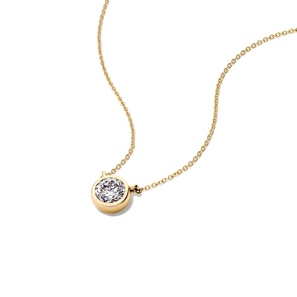 Lab Grown Diamond Bezel-Set Solitaire Pendant in 14K Yellow Gold (1 ct. tw.) – Image 4 of 4