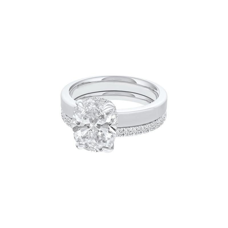 Lab Grown Diamond Elongated Cushion-Cut Engagement Ring in 14K White Gold &#40;4 ct. tw.&#41; – Image 4 of 4