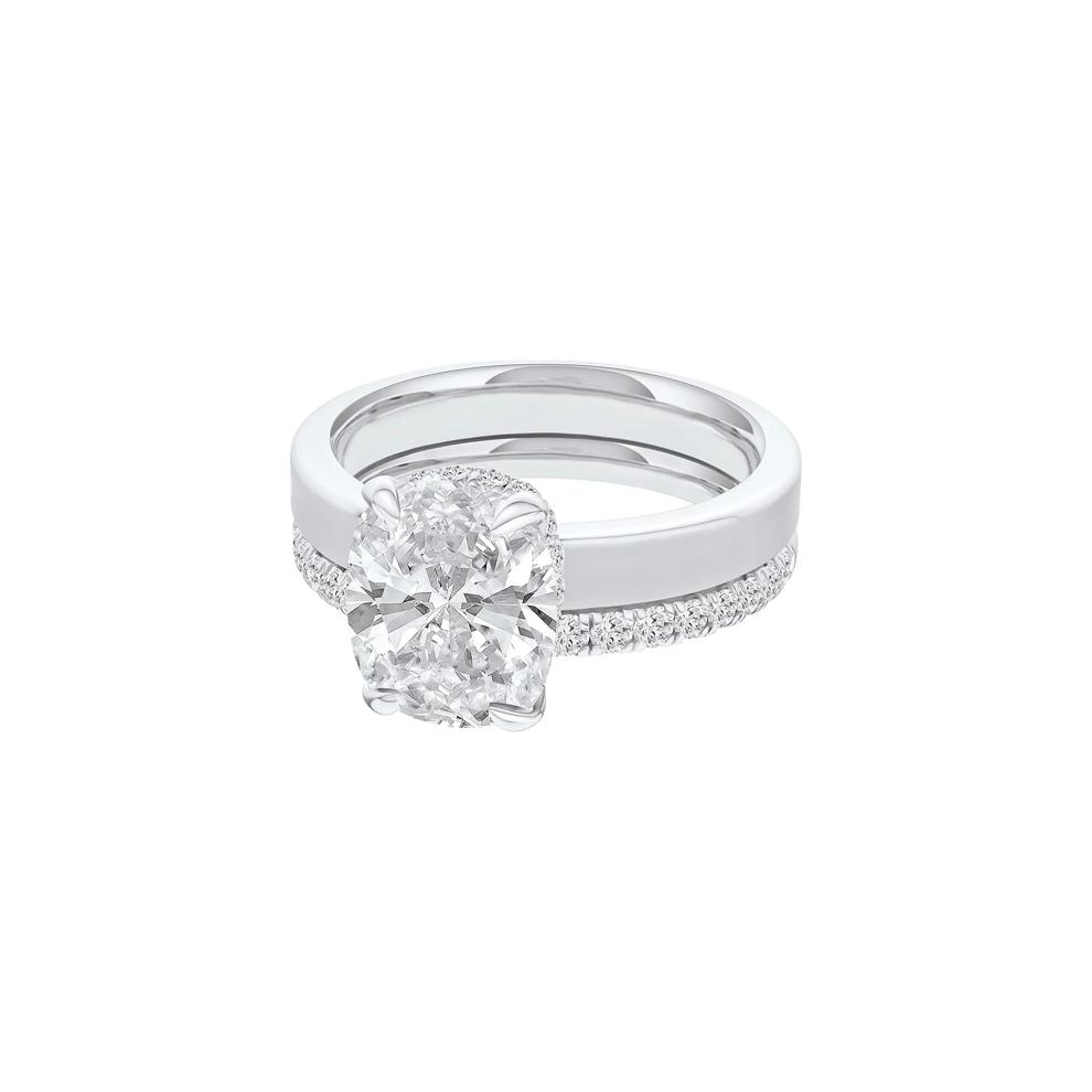 Lab Grown Diamond Elongated Cushion-Cut Engagement Ring in 14K White Gold (4 ct. tw.) – Image 4 of 4