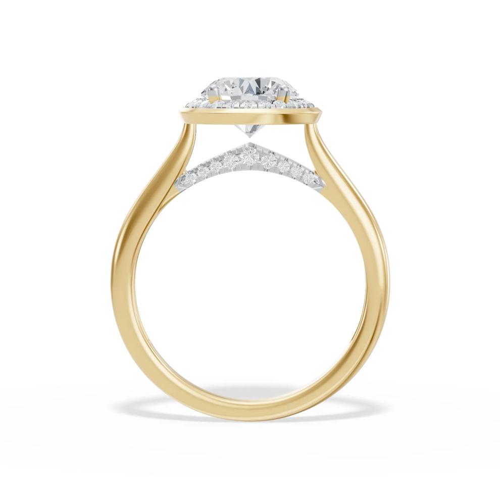 Lab Grown Diamond Round Center Halo Engagement Ring in 14K Yellow Gold (1 3/4 ct. tw.) – Image 2 of 4
