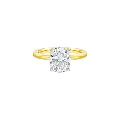 Lab Grown Diamond Elongated Cushion-Cut Engagement Ring in 14K Yellow and White Gold (2 ct. tw.)