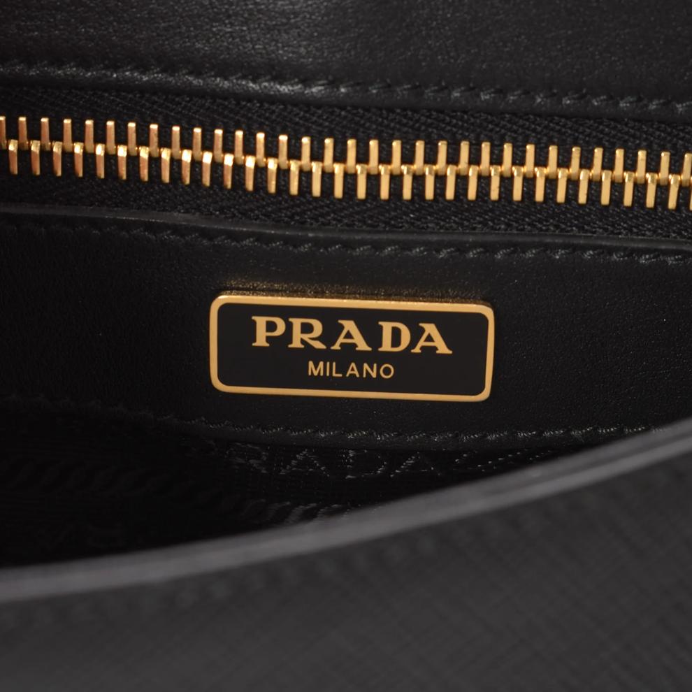 Pre-Owned Prada Saffiano Flap Web Strap Shoulder Bag Small  Crossbody – Image 7 of 7